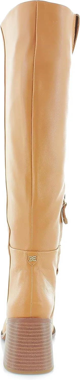 Sam Edelman Wade Stacked Heel Square Toe Retro Wide Calf Knee High Fashion Boots