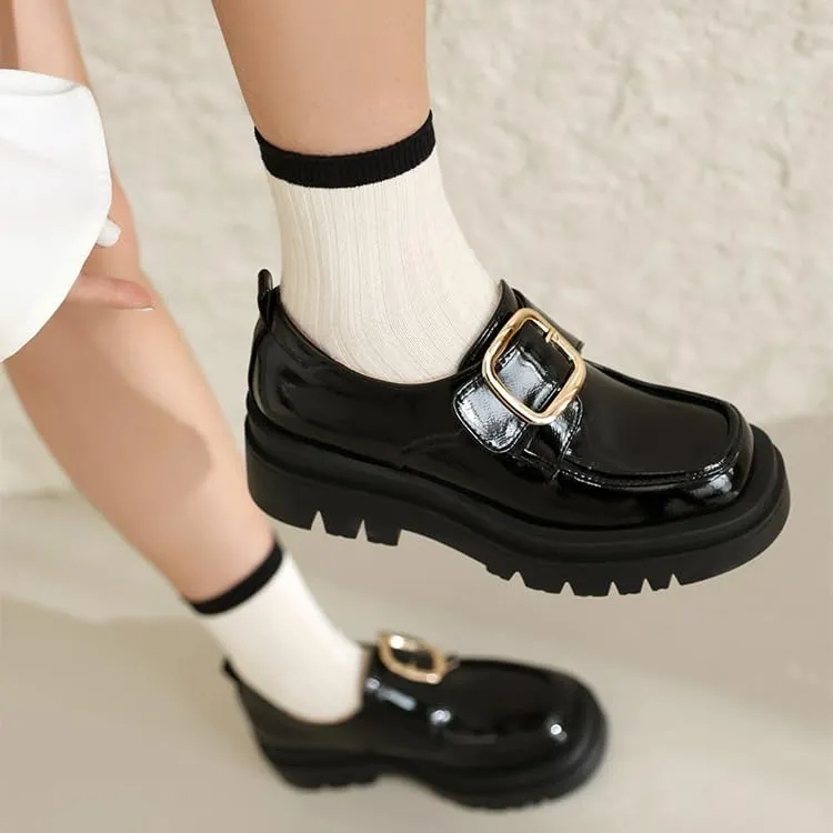 SEIFIN Womens Platform Loafers Chunky Women's Loafers Slip-on Fashion Penny Close Round Toe Comfort Chunky Heel Business Casual Shoes Dressy Office Work