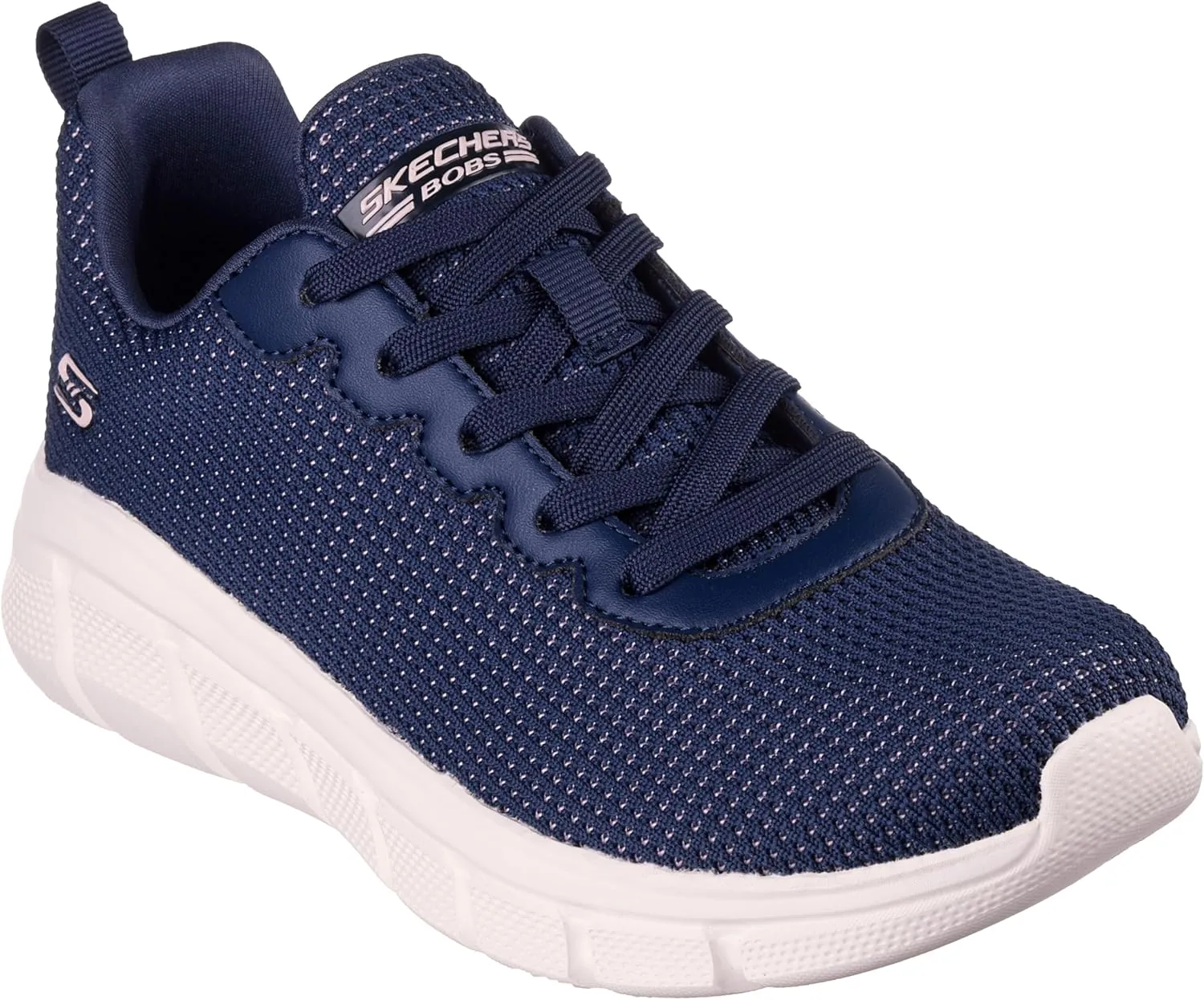 Skechers Women's BOBS Sport Sneakers-Visionary Essence Two Tone Knit Lace Up Machine Washable Vegan Shoes