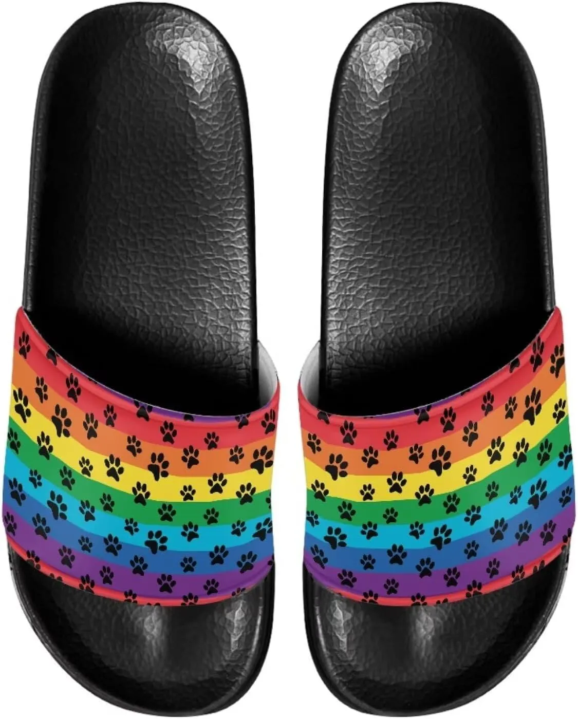Slide Sandals, Beach Flats for Women, Comfotable Open Toe Non Slip Summer Shoes for Gym, Pool, Camping, Beach