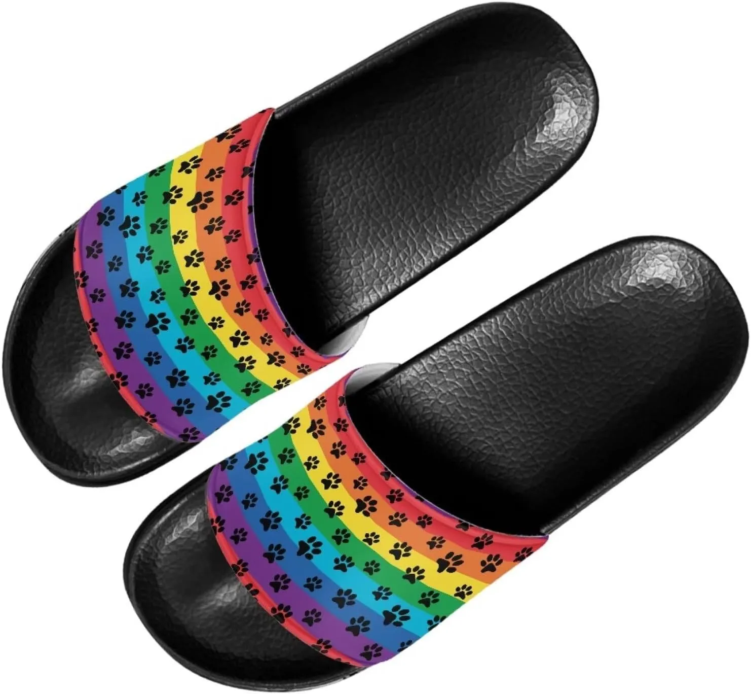 Slide Sandals, Beach Flats for Women, Comfotable Open Toe Non Slip Summer Shoes for Gym, Pool, Camping, Beach