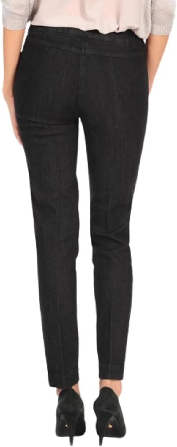 SLIM-SATION Women's Wide Band Regular Length Pull-on Straight Leg Pant with Tummy Control