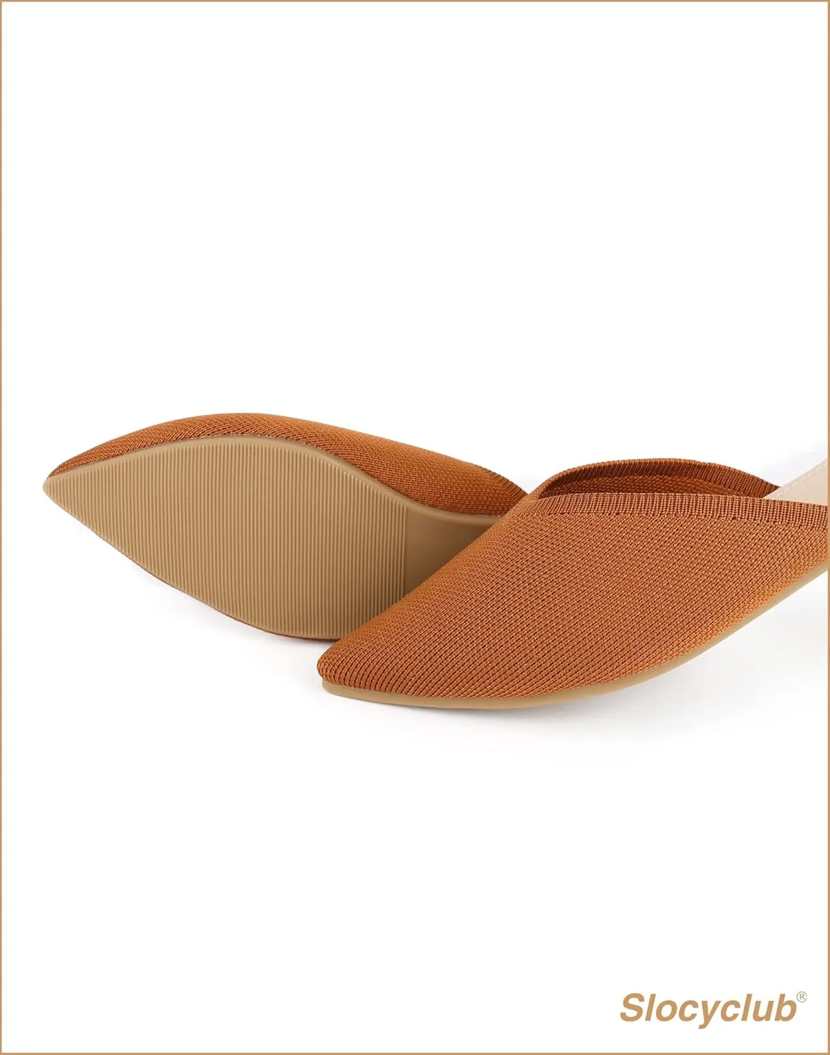 Slocyclub Women's Flat Mules - Comfortable Pointed Toe Slip-On Loafers for Early Spring
