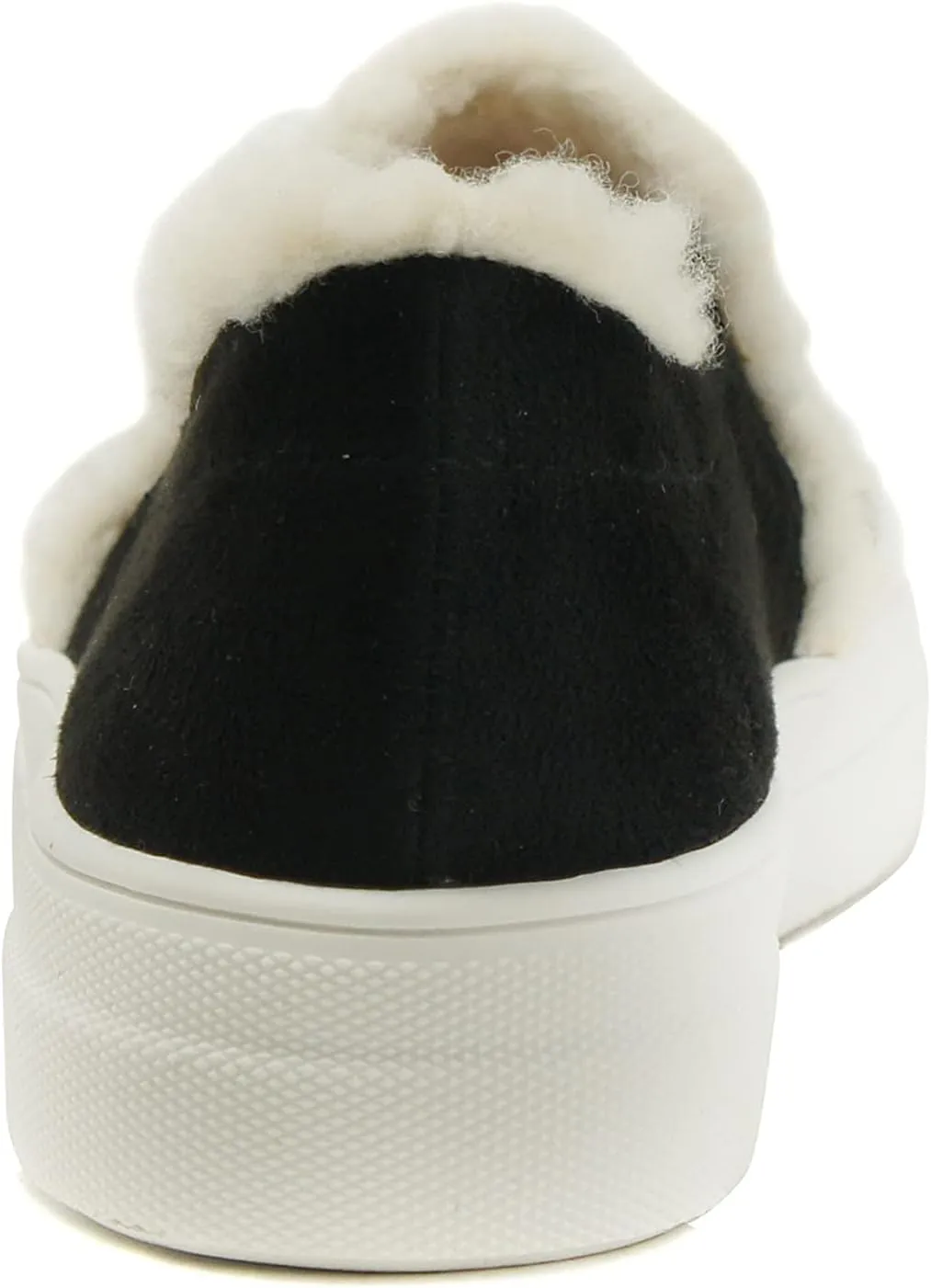 Soda Glassy Women’s Slip On Faux Fur Trimming Double Layer Foam Padded Cushion Sock Fashion Sneakers