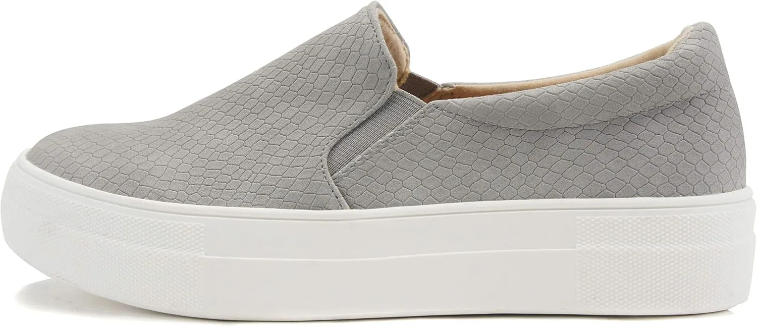 Soda Hike ~ Slip On Double Layer Foam Padded Cushion Sock Fashion Sneakers (Grey Cobra, Numeric_7)