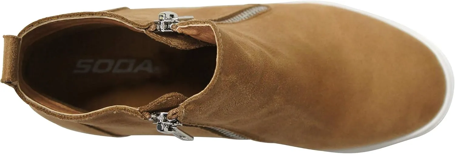 Soda Womens Taylor Nubuck Hight Top Slip On Fashion Sneakers