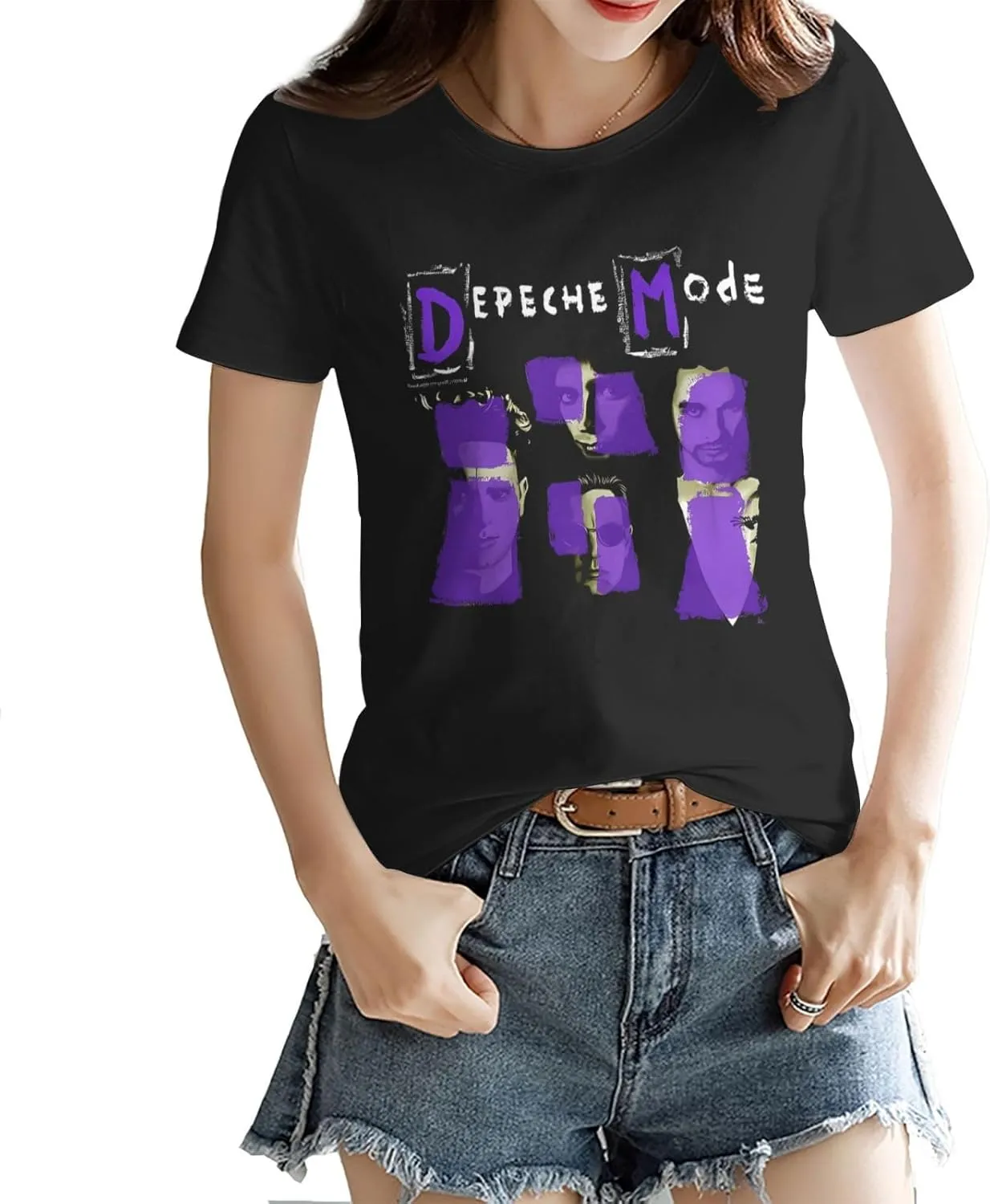 T Shirt Depeche Music Mode Fashion Womens Short Sleeve Tops Summer O-Neck Tee Black
