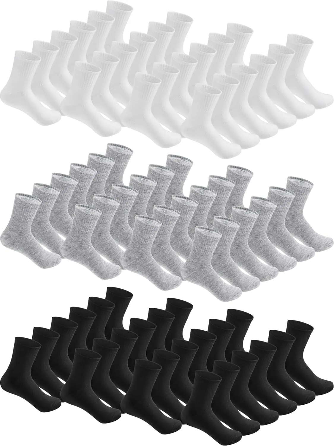 Tarpop 100 Pairs Bulk Mens Socks Moisture Wicking Casual Sports Ankle Socks for Homeless Unisex Adult Men Women