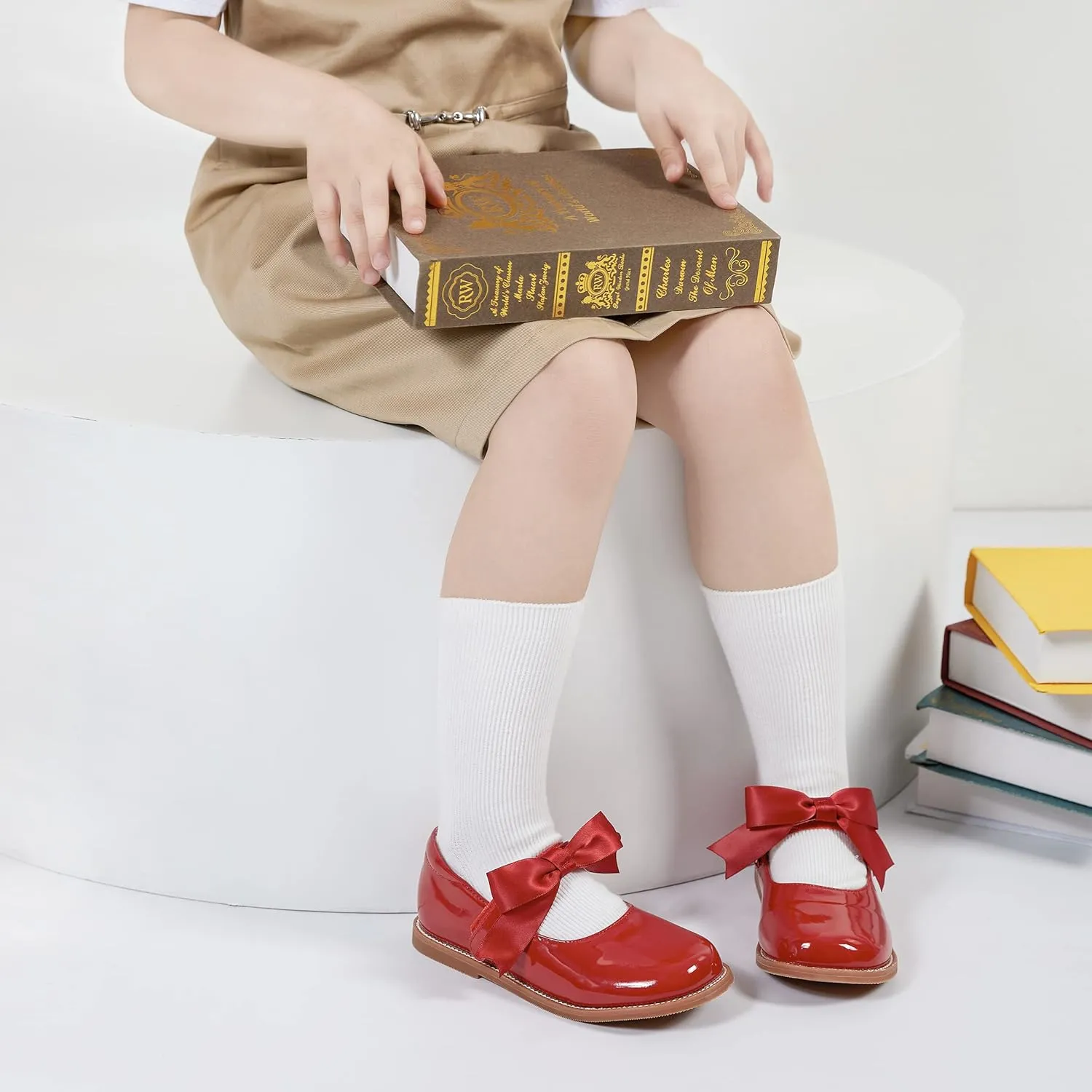 Toddler Girl Mary Jane Dress Shoes-Little Girl School Uniform Shoes for Wedding Party