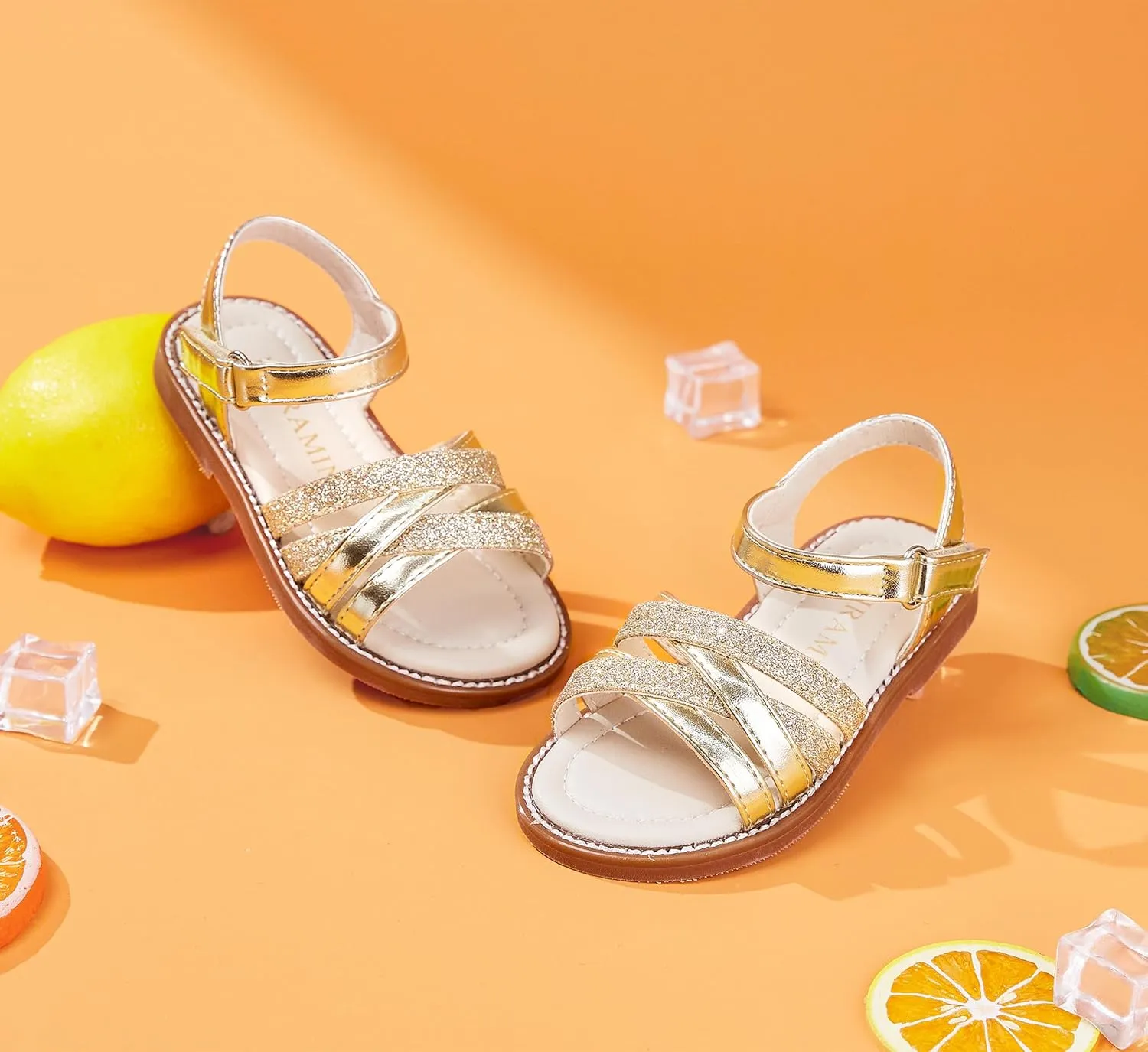 Toddler Girl Sandals - Flower Girl Summer Dress Shoes Open Toe Little Kid Wedding Party