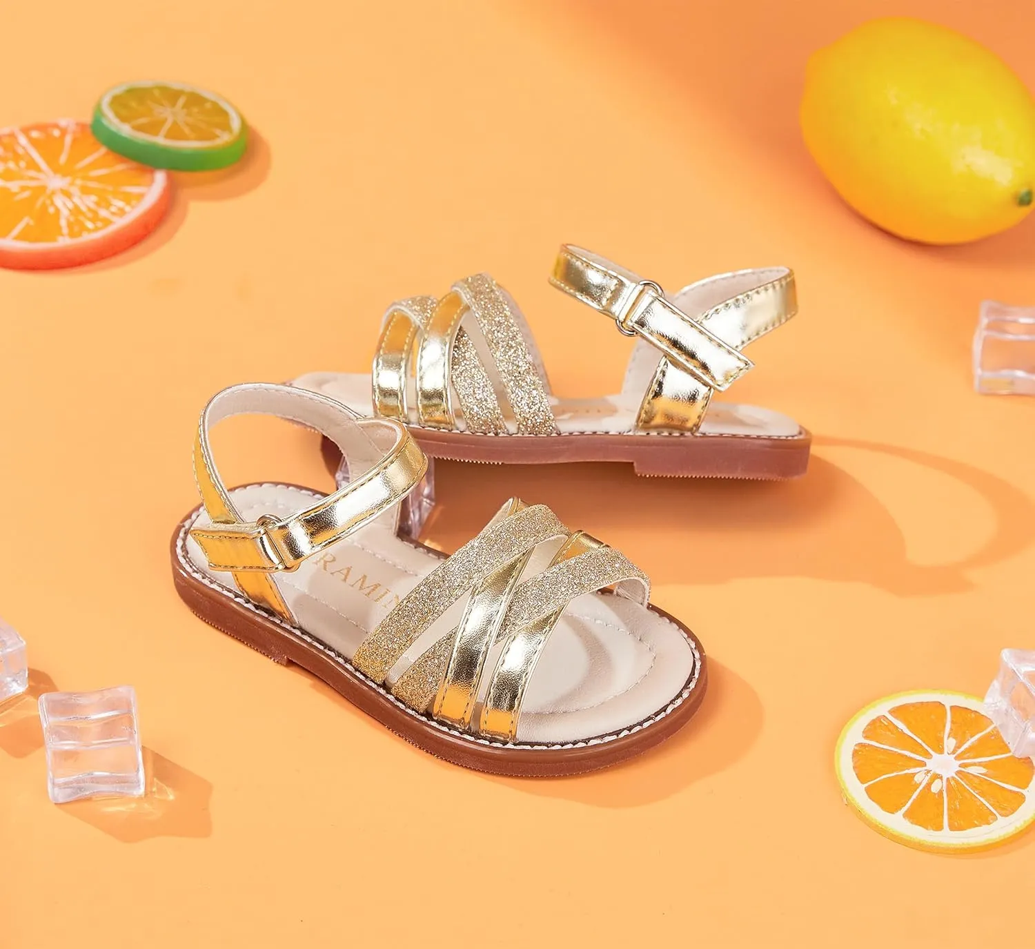 Toddler Girl Sandals - Flower Girl Summer Dress Shoes Open Toe Little Kid Wedding Party