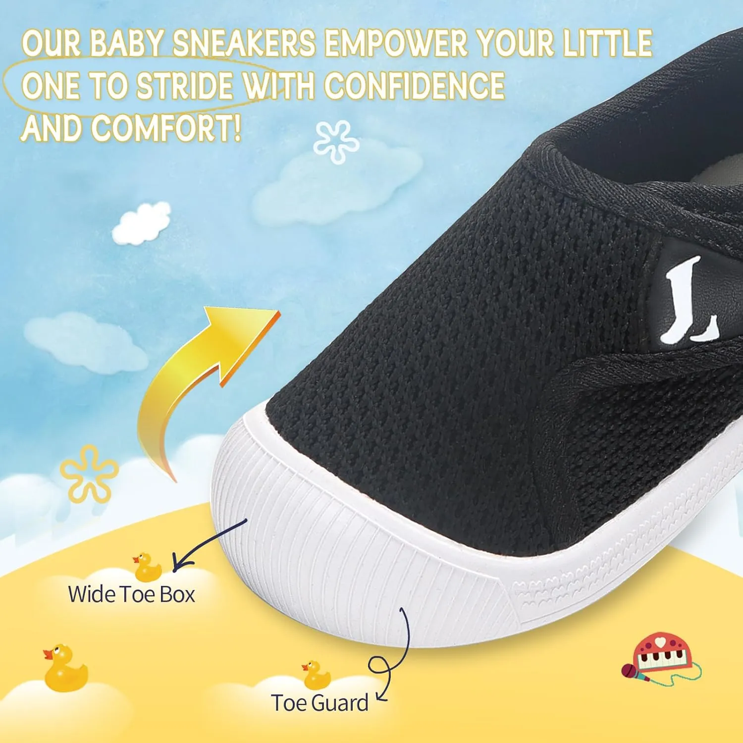 Toddler Shoes,Non-Slip Toddler Sneakers, Lightweight Baby Walking Shoes,Baby First Steps Shoes,Baby Girl Shoes, Baby Boy Shoes, Soft Sole Learning to Walk Shoes,Hook&Loop Baby Shoes 6 9 12 24 Months