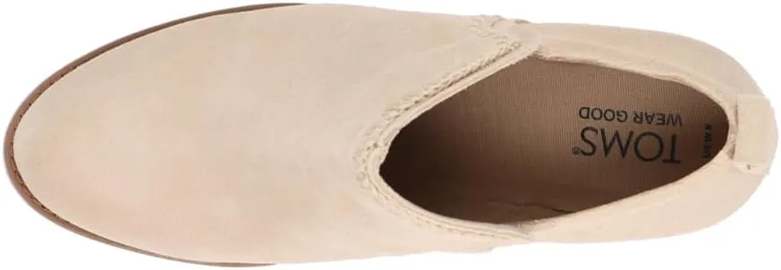 TOMS Womens Kaia Round Toe Casual Boots Ankle Mid Heel 2-3" - Beige