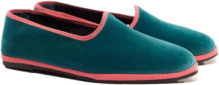 Tradizionale Bicolor Friulane Shoes for Women – Velvet Ballet Slippers, Italian Handmade Women's Loafers & Slip-Ons, Elegant Indoor Slippers