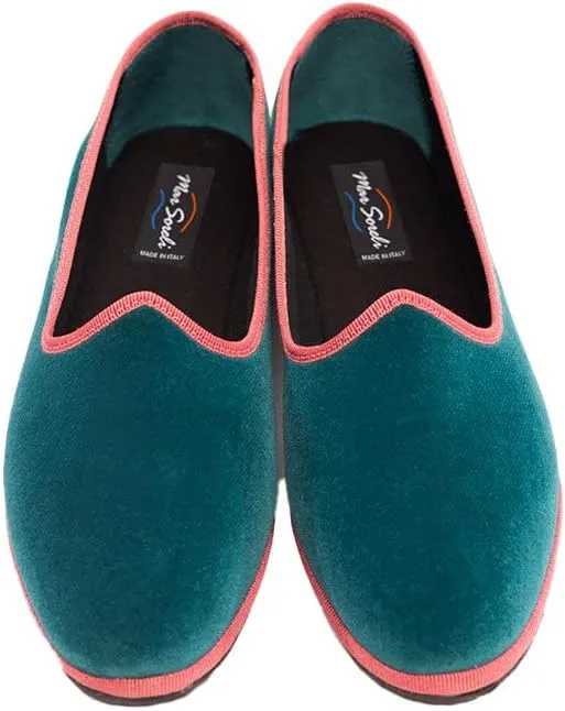 Tradizionale Bicolor Friulane Shoes for Women – Velvet Ballet Slippers, Italian Handmade Women's Loafers & Slip-Ons, Elegant Indoor Slippers