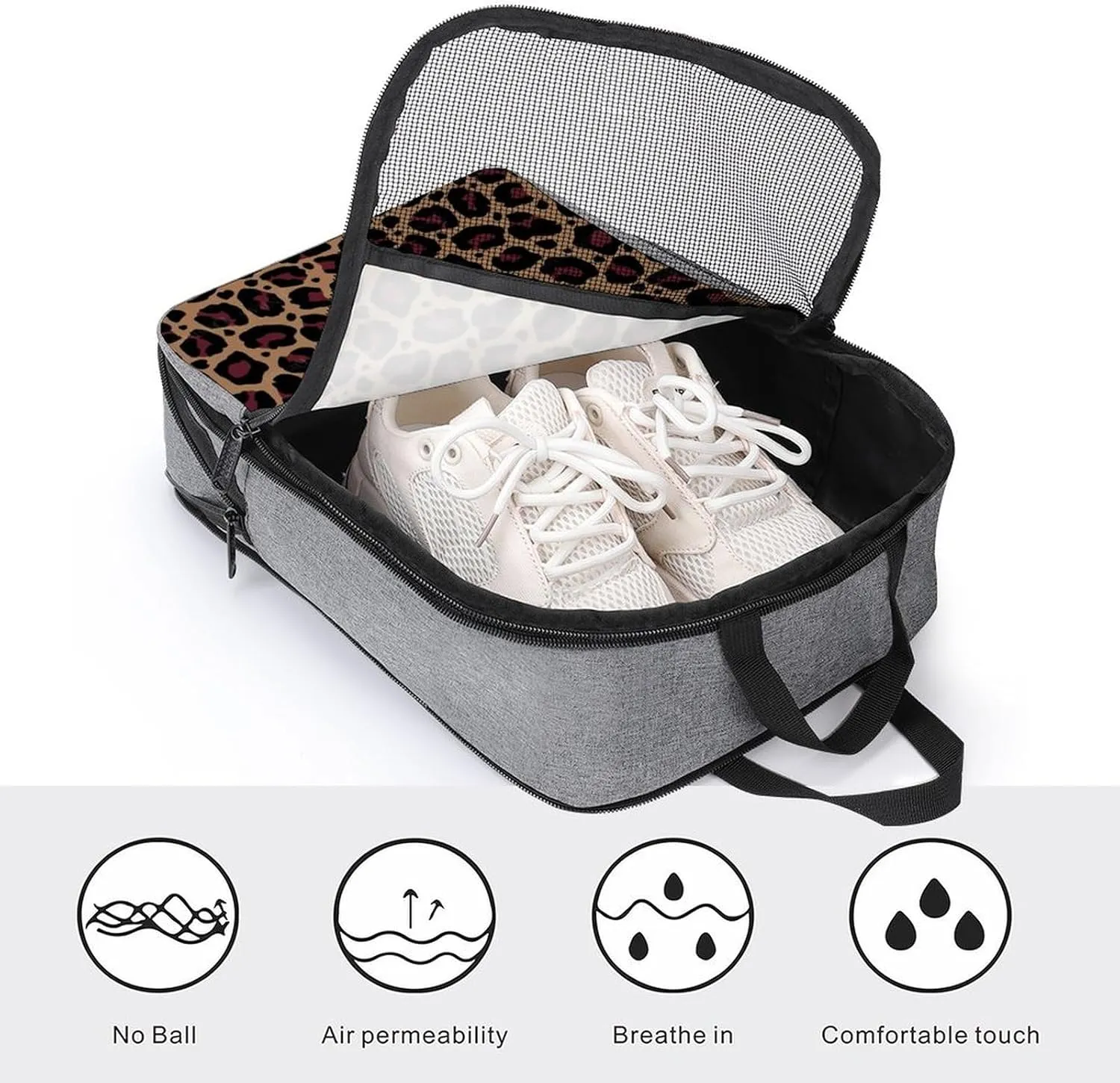 Travel Shoe Bags Waterproof Portable Shoe Storage Pouch with Dual Zipper Handles Waterproof Breathable Durable Mesh Desig Travel Shoe Case Organizer for Travel And Home Use Shoe Bag Wild Prowl