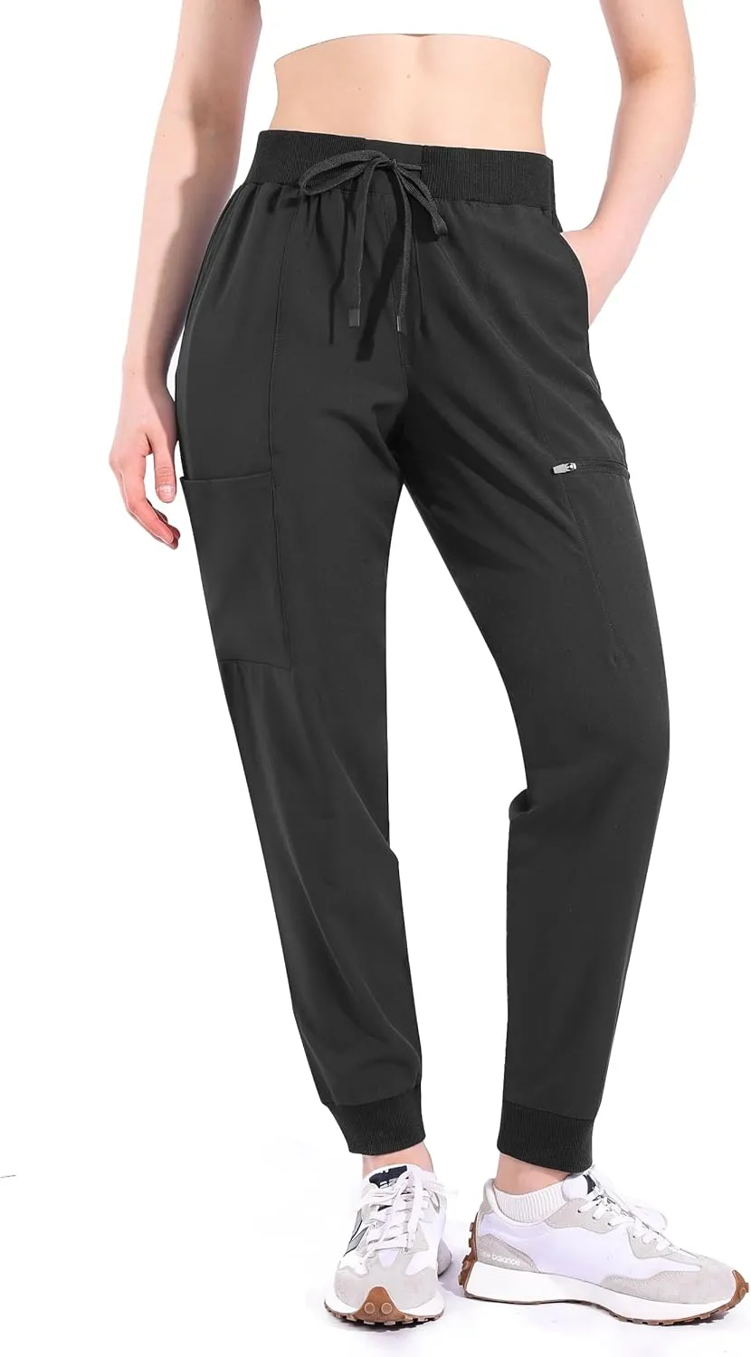 Ubon Joggers Pants for Women Lightweight Waterproof Women's Cargo Hiking Pants Lounge Workout Scrub Pants with 6 Pockets