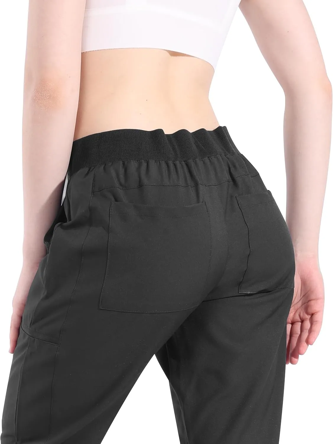 Ubon Joggers Pants for Women Lightweight Waterproof Women's Cargo Hiking Pants Lounge Workout Scrub Pants with 6 Pockets