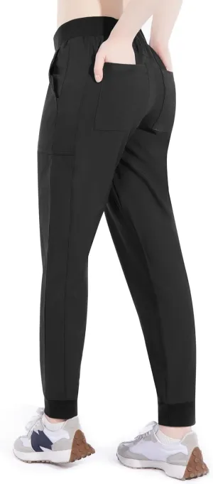 Ubon Joggers Pants for Women Lightweight Waterproof Women's Cargo Hiking Pants Lounge Workout Scrub Pants with 6 Pockets
