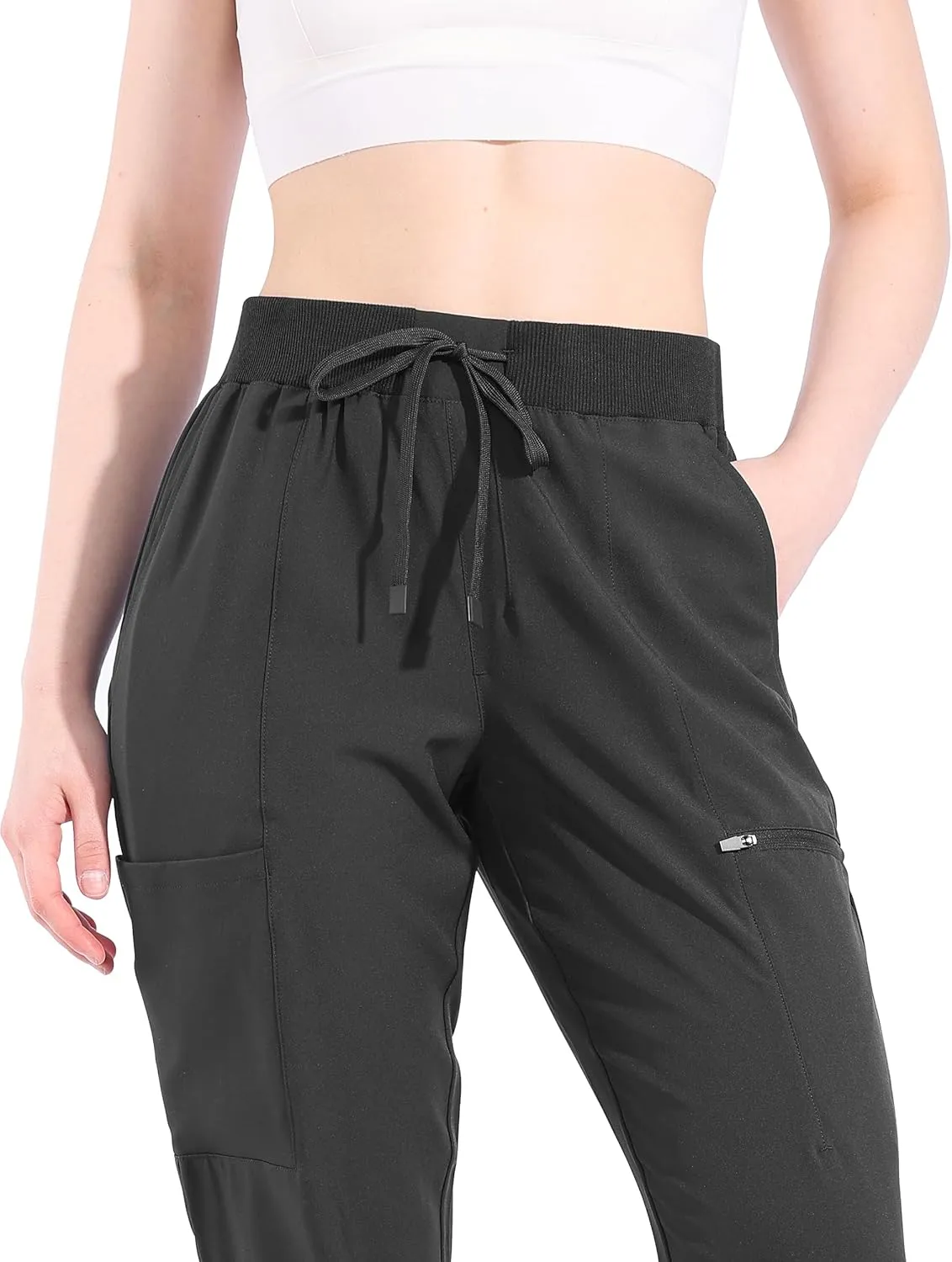 Ubon Joggers Pants for Women Lightweight Waterproof Women's Cargo Hiking Pants Lounge Workout Scrub Pants with 6 Pockets