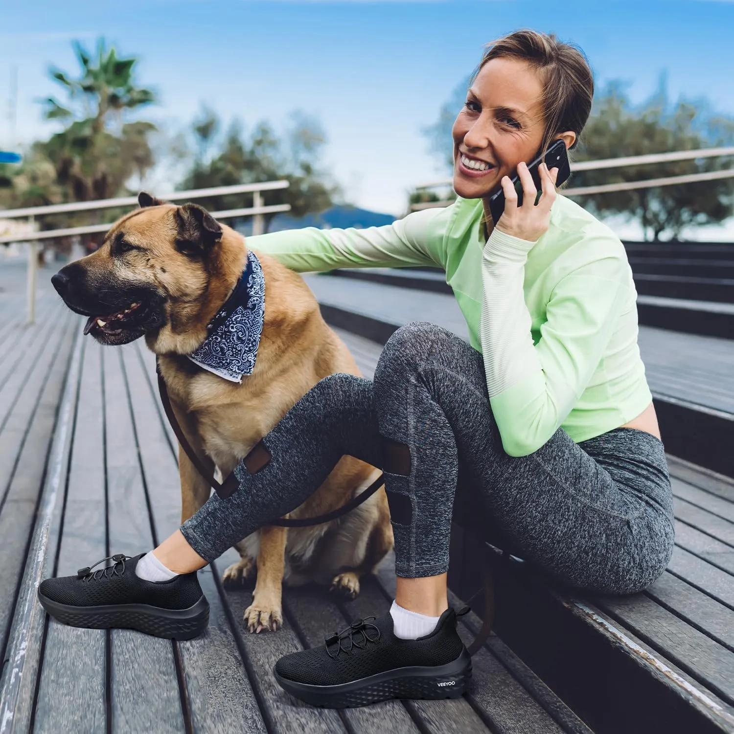 VEEYOO ZURIN Womens Slip On Walking Shoes with Arch Support,Lightweight Running Sneakers,Non Slip Breathable Tennis Shoes for Gym Travel Work Casual
