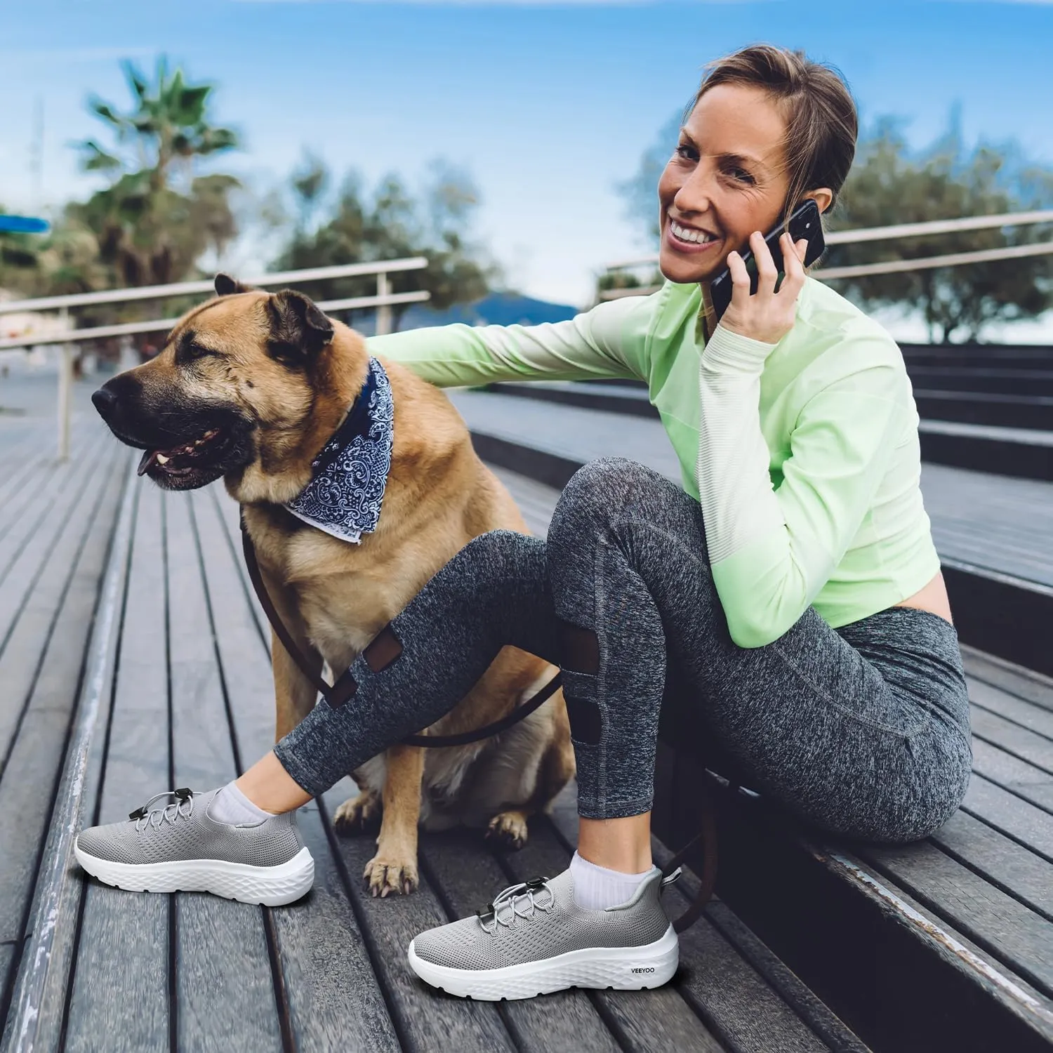 VEEYOO ZURIN Womens Slip On Walking Shoes with Arch Support,Lightweight Running Sneakers,Non Slip Breathable Tennis Shoes for Gym Travel Work Casual