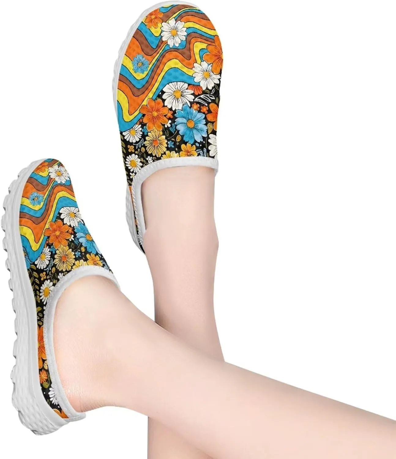 Water Shoes for Wome Mules Slip On Mesh Flats Aqua Shoes Lightweight Comfy Womens Casual Flats Barefoot Footwear
