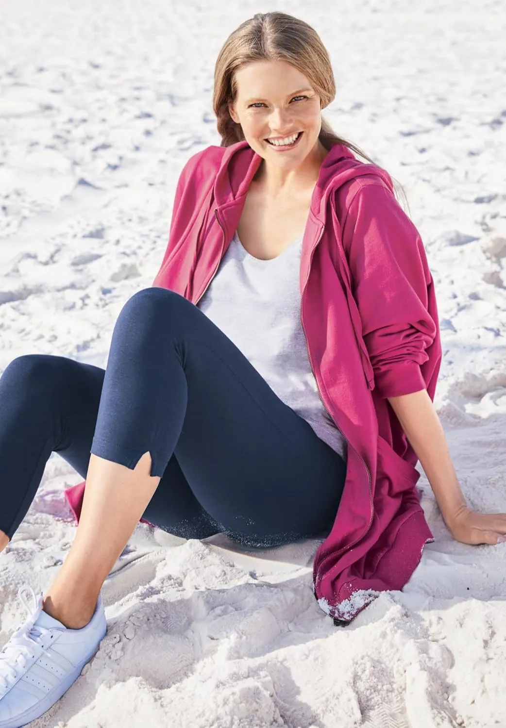 Woman Within Plus Size Stretch Cotton Capri Legging