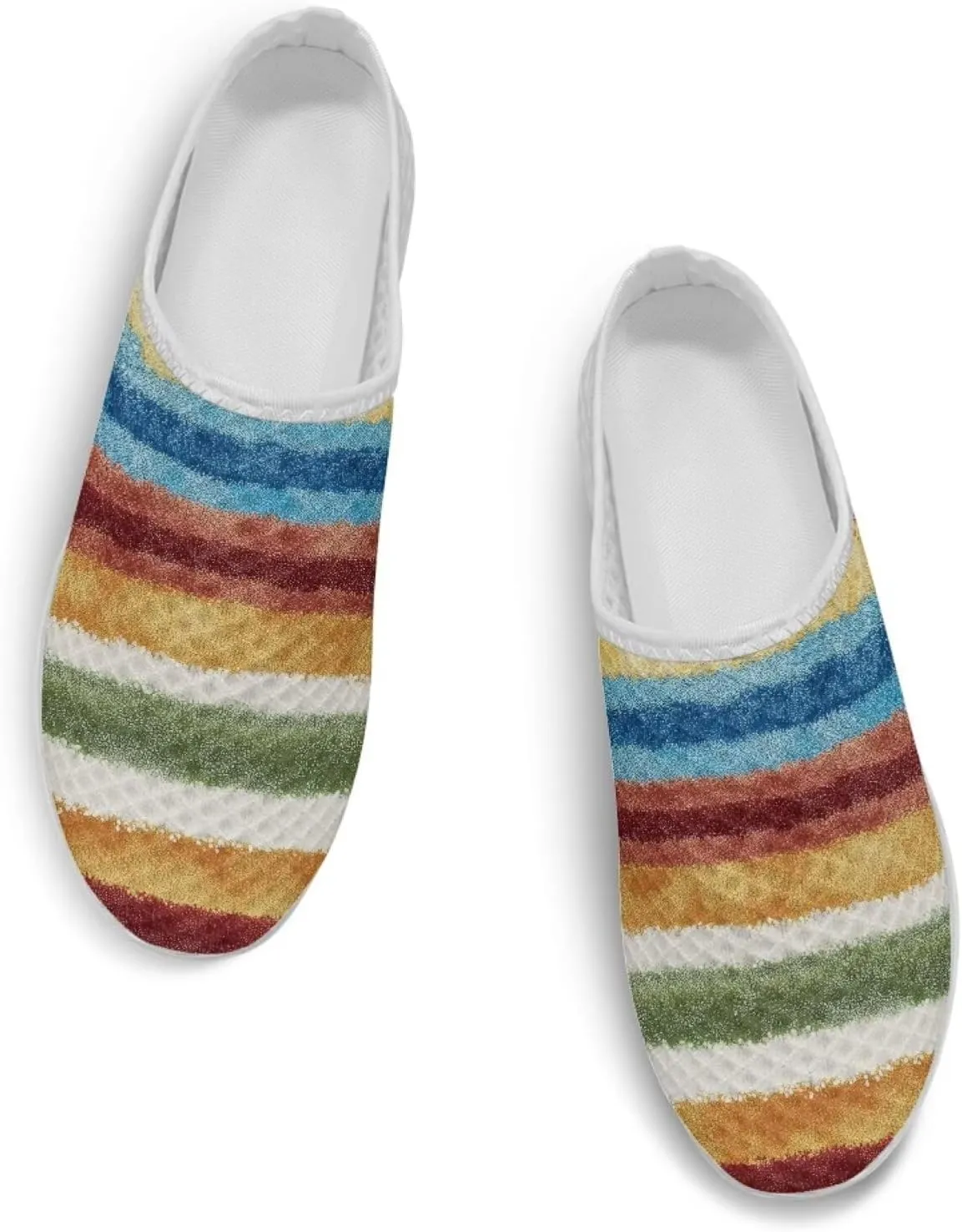 Women Slip On Shoes Art Mandala Mesh Soft Loafers Wide Comfort Leisure Arch Support Sneakers for Daily Wear
