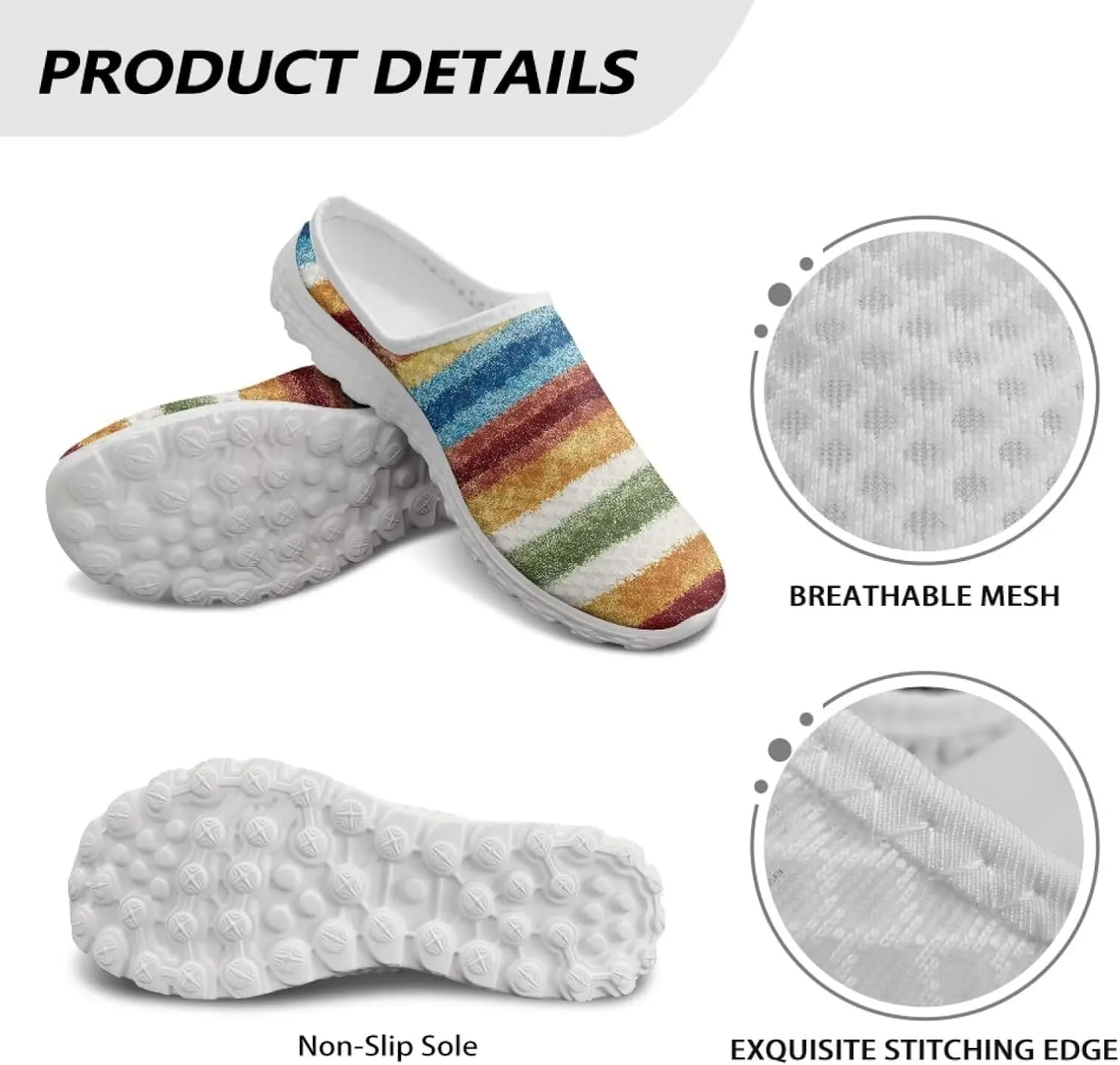 Women Slip On Shoes Art Mandala Mesh Soft Loafers Wide Comfort Leisure Arch Support Sneakers for Daily Wear