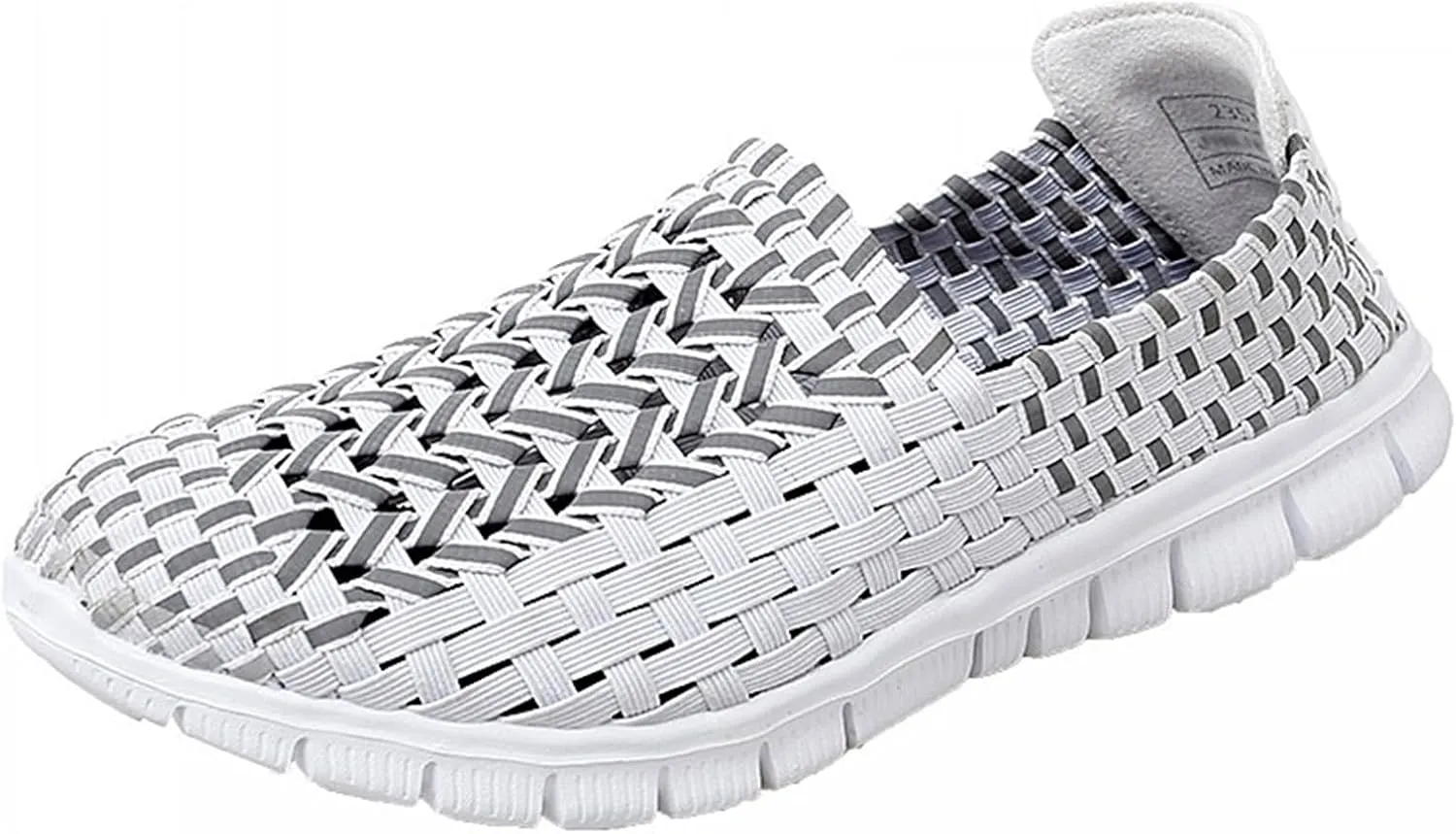 Women's Elastic Woven Walking Shoes Running Shoes Lightweight Breathable Gym Workout Shoes Flats Non Slip Sneakers