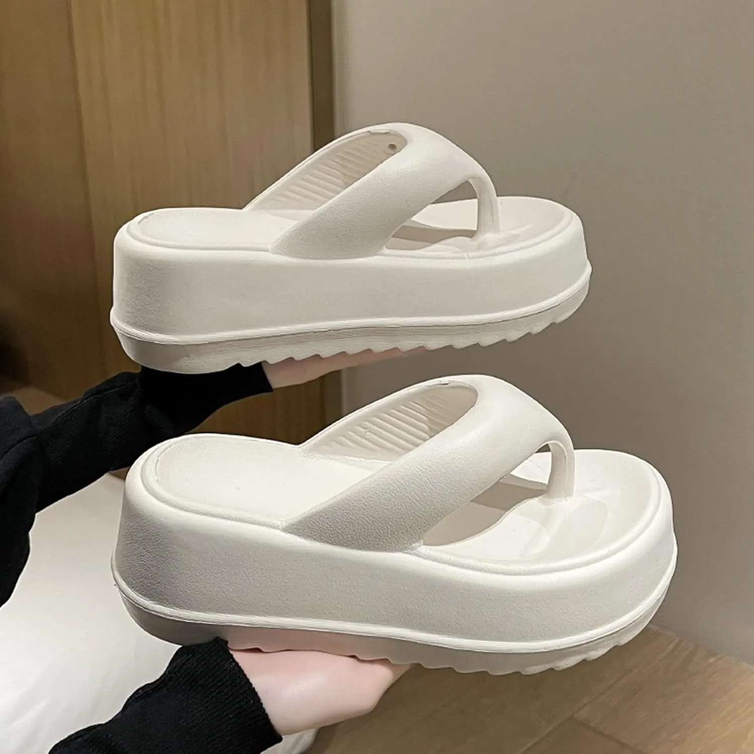 Women's Sandals, Thick Soled Herringbone Slippers For Women, Summer New Clip On Lazy People Outdoors Beach Slippers