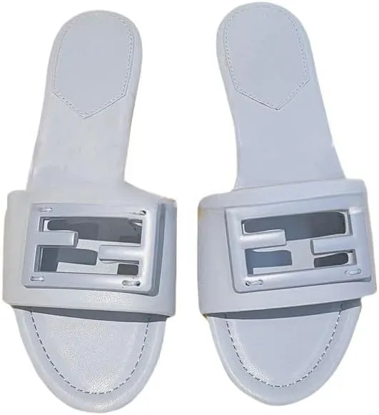 Womens Slip On Flat Sandals Comfortable Square Open Toe Flats Summer Slide Dress Sandals for Outdoor Flats Party