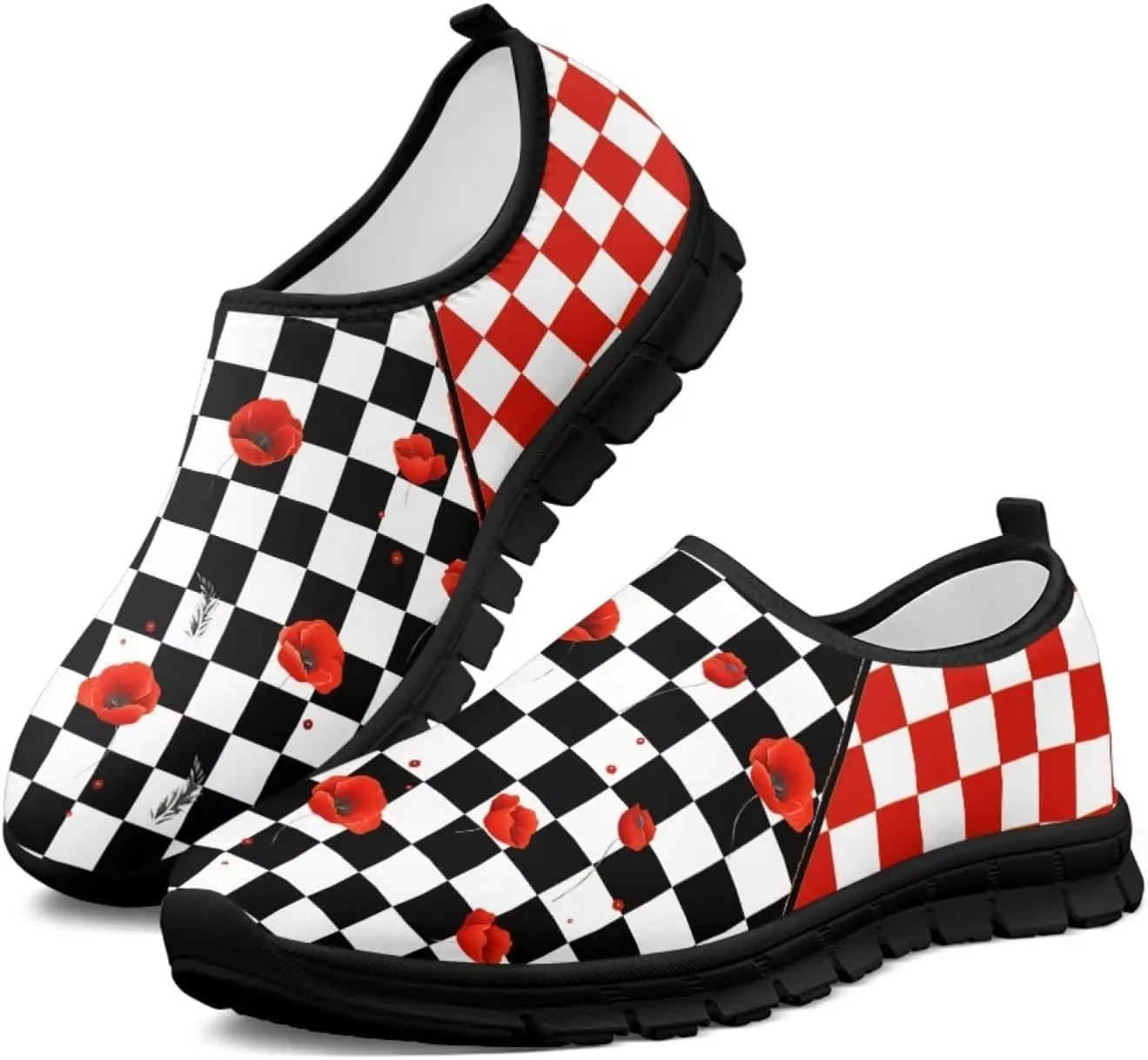 Women's Slip on Shoes Casual Mesh Business Loafers for Work Hands Free Walking Flats Sneakers