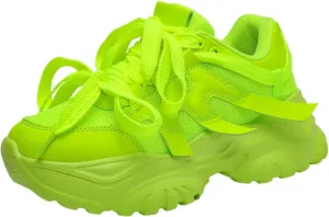 Women's Sneakers Y2K Bright Color Skate Chunky Platform Lace-Up Non-Slip High Street Casual Shoes Stylish Retro Sporty Sneakers for Parties Shopping Daily Wear