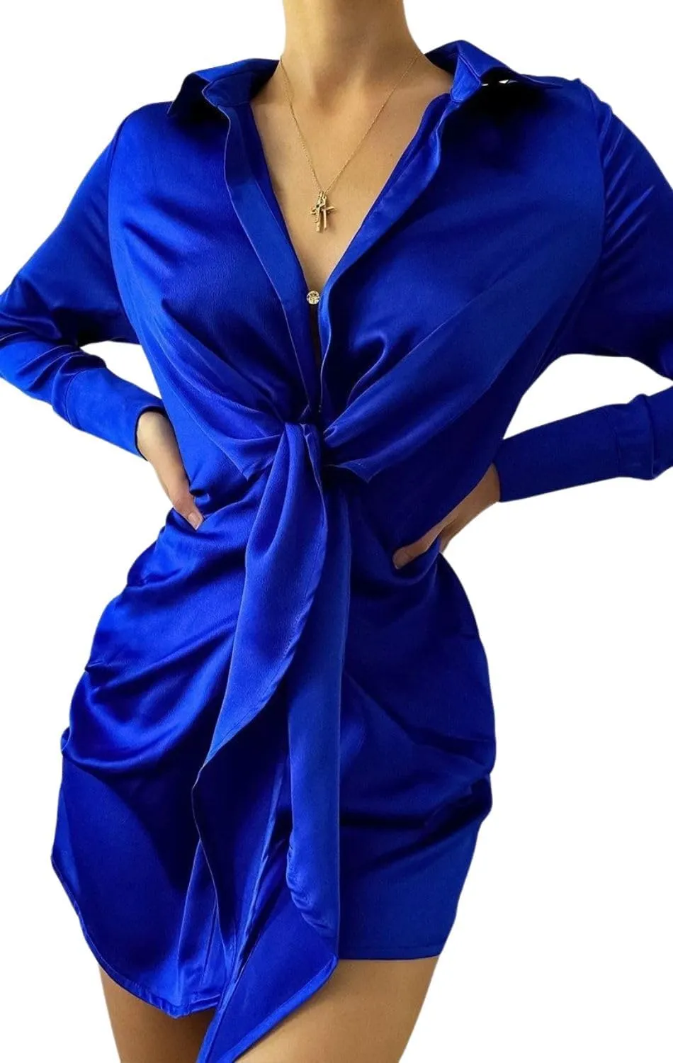 Women's Summer Basic Y2k Dress Sexy T Shirt Sundress Satin Slim Fitted Midi Dress