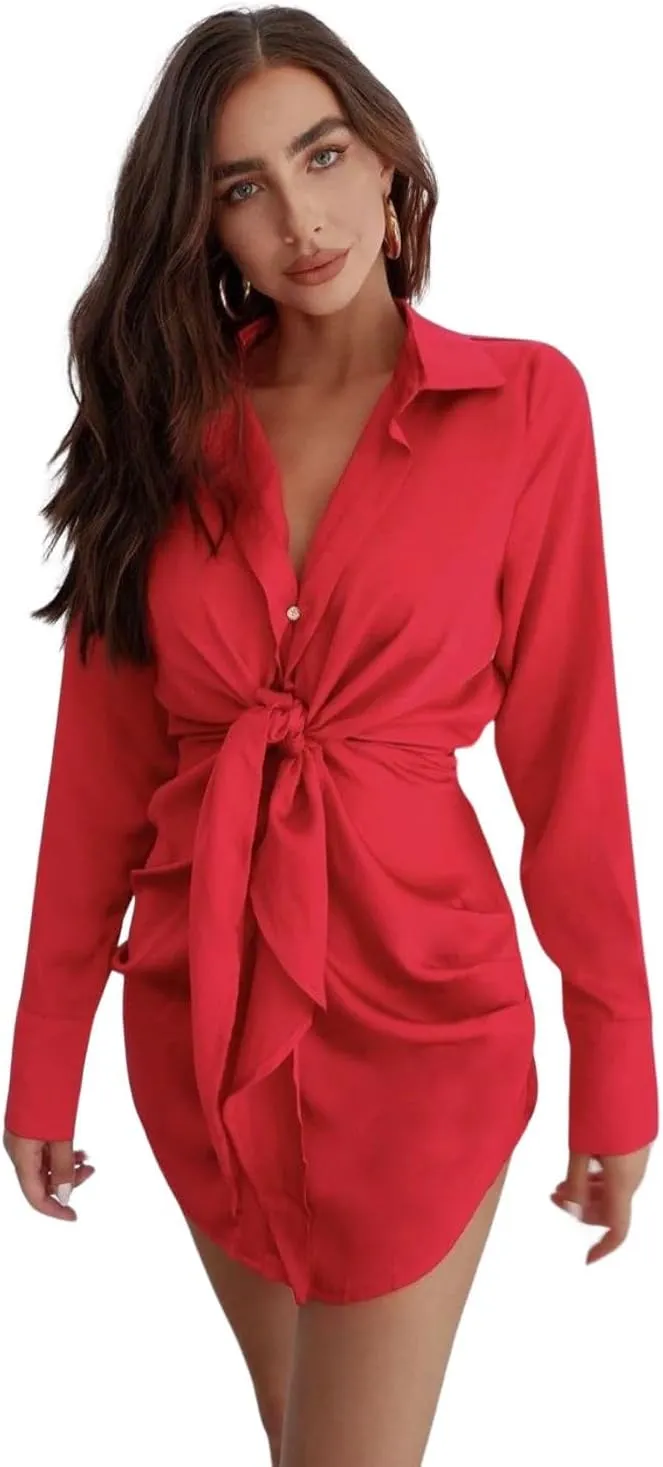 Women's Summer Cocktail Party Sexy Dress European Holiday Sundress Casual Slim Fitted Business