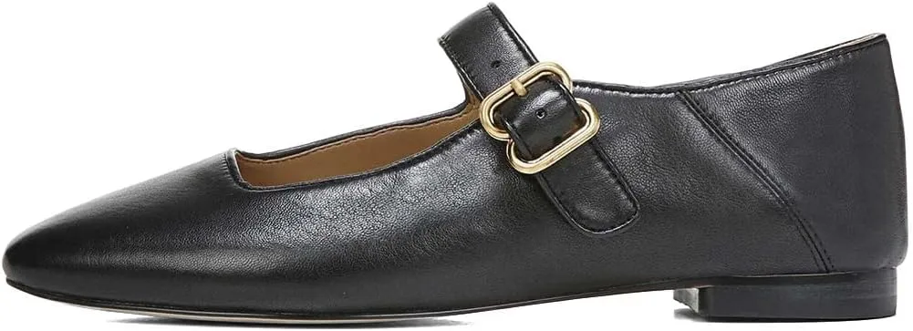 XYD Women Comfy Closed Square Toe Mary Jane Flats Low Heel Single Strap Buckled Outdoor Casual Dress Shoes