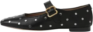 XYD Women Comfy Closed Square Toe Mary Jane Flats Low Heel Single Strap Buckled Outdoor Casual Dress Shoes