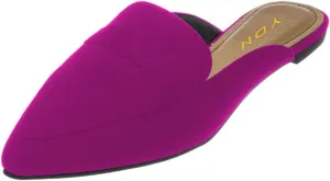 YDN Women Causal Slide Mules Comfy Flats Loafers Poined Toe Slipper Slip On Backless Sandals Fashion Dressy Summer Shoes