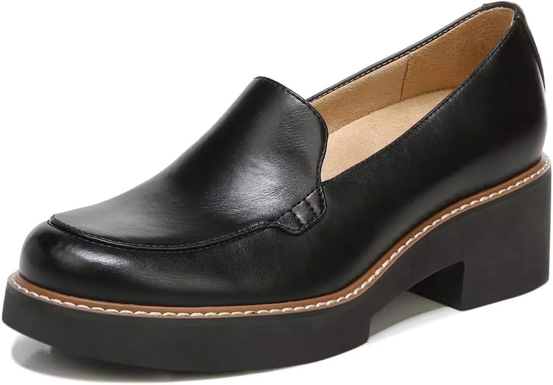YDN Women's Chic Chunky Heel Loafers Platform Round Toe Pumps Slip On Comfy Shoes for Daily Outfit Business Formal Dress Size 4-16 US