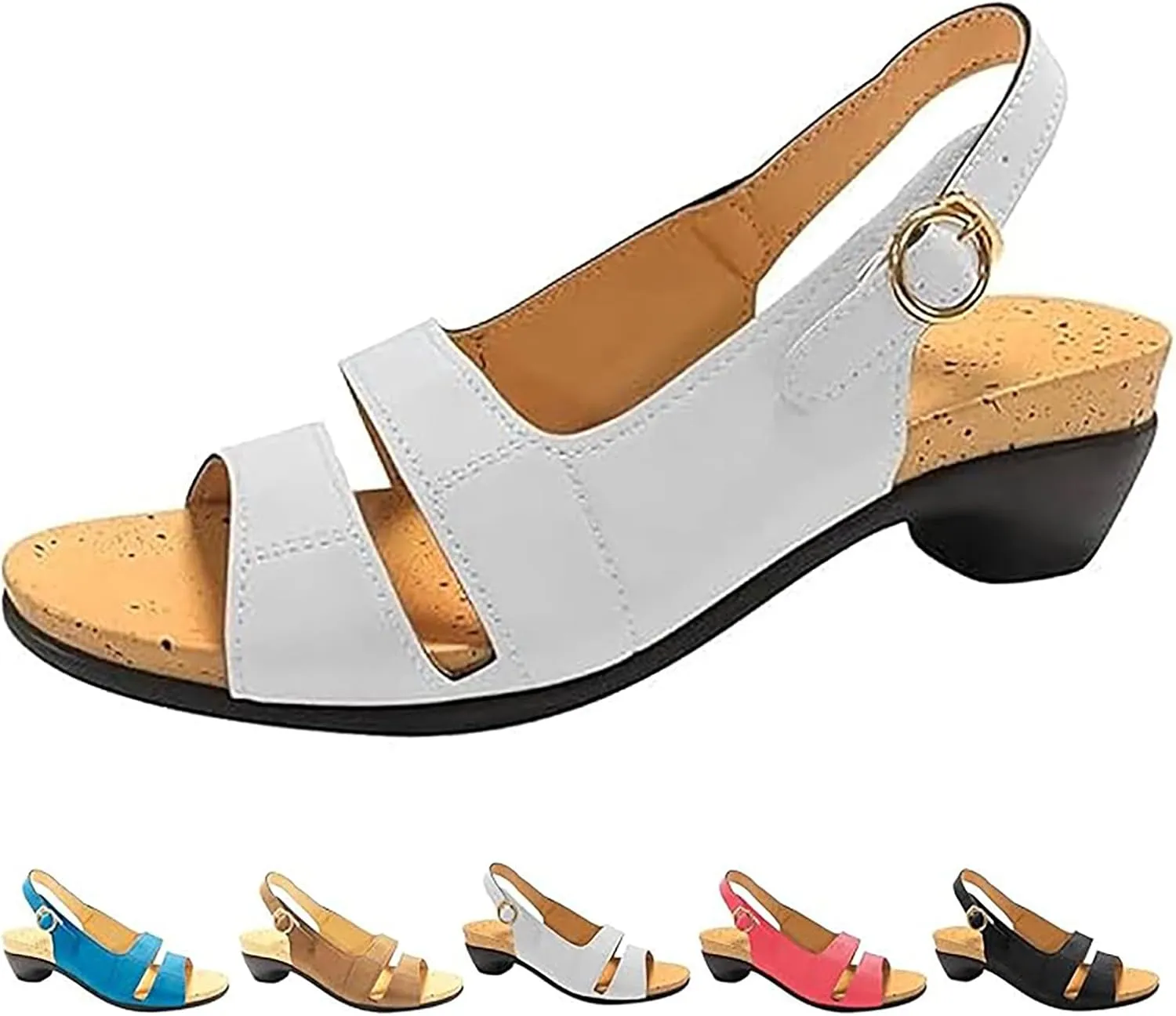Yifare Sandals for Women, Funfany Women's Comfy Orthotic Sandals, Summer Casual One-Word Buckle Shoes